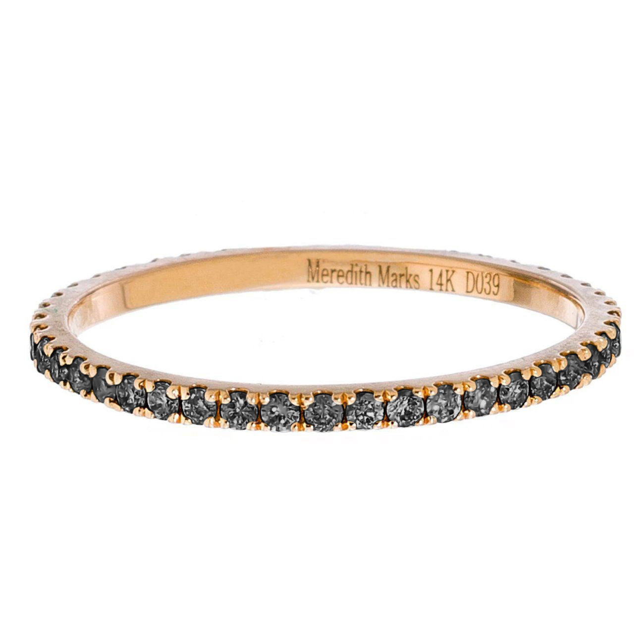 Josephine Band Rose Gold Black Diamond 1mm