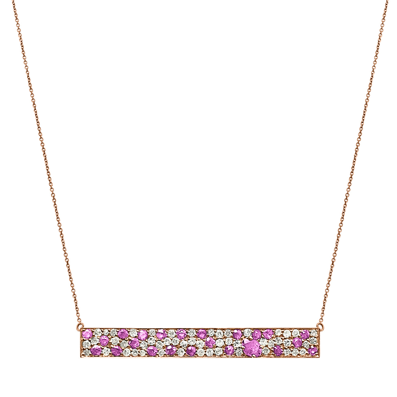 Stardust Necklace Rose Gold Pink Sapphire