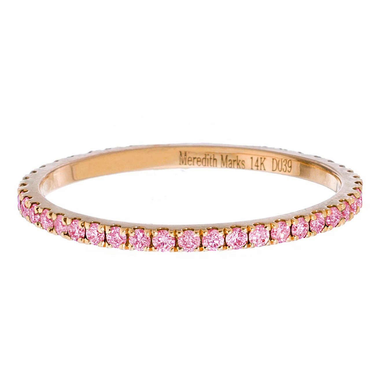 Josephine Band Rose Gold Pink Sapphire 1mm