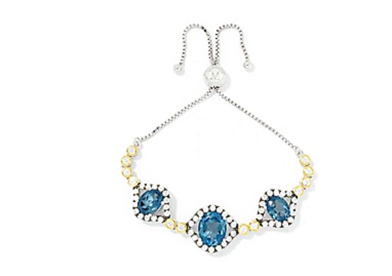 Charlie London Blue Topaz and White Zircon Bracelet