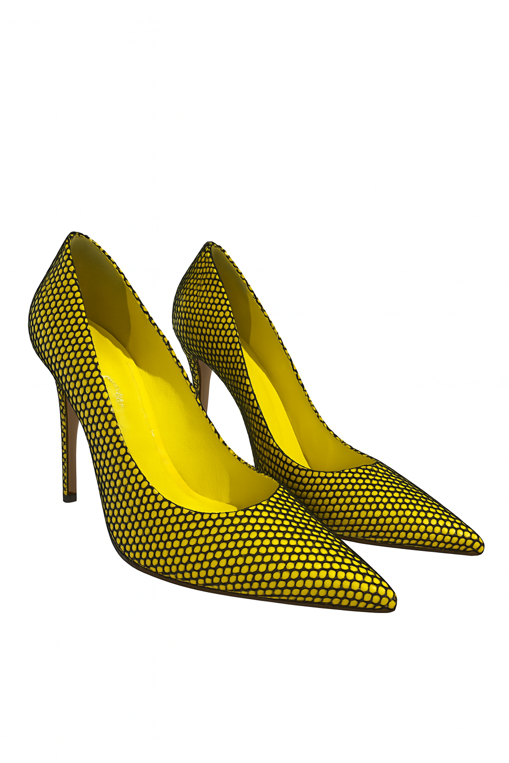 Tania Spinelli Yellow Mesh Heels