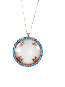 Magnifique Necklace Rose Gold with Blue Sapphire