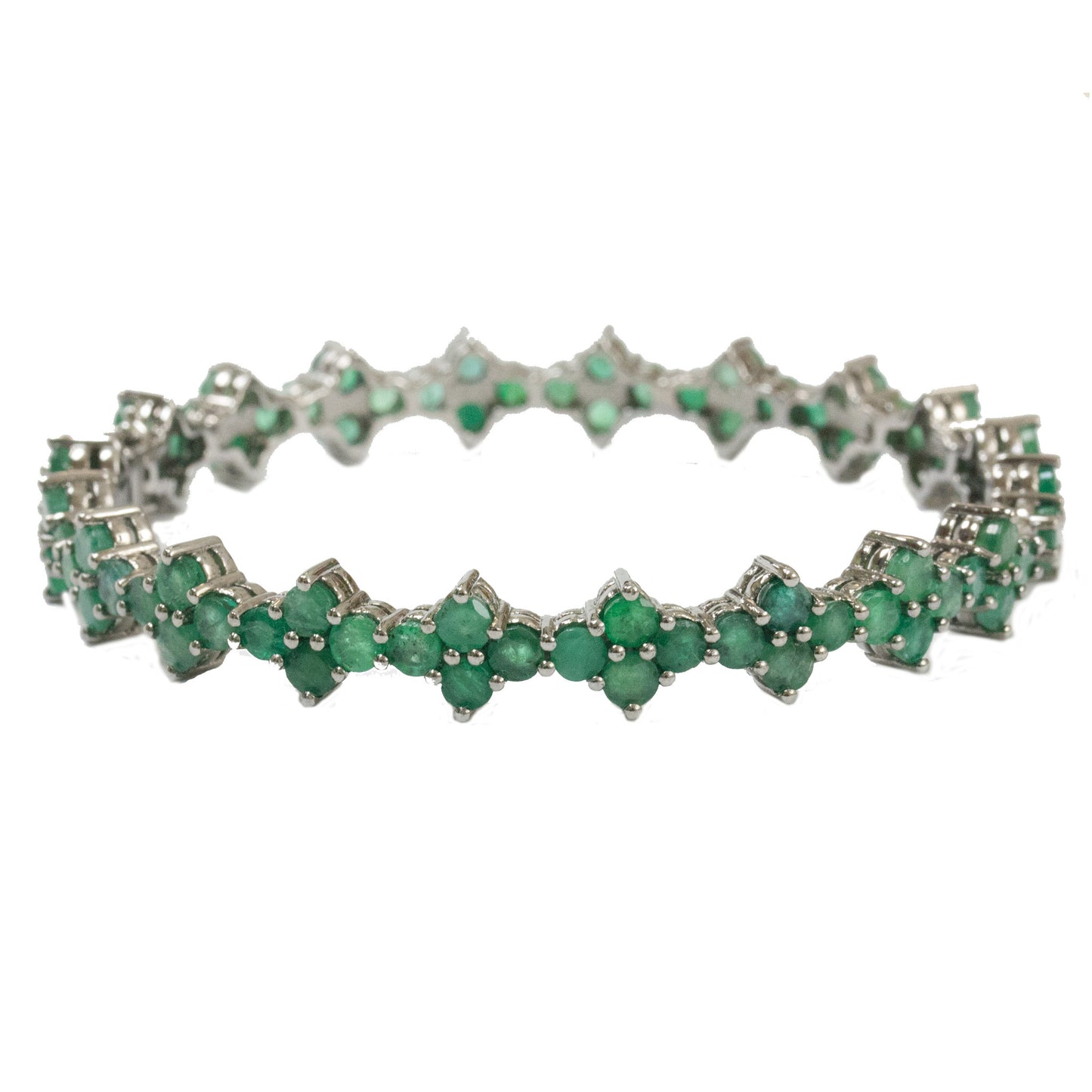Asher Bangle Silver Emerald