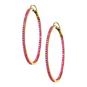 Mary Hoops Rose Gold Pink Sapphire 1mm