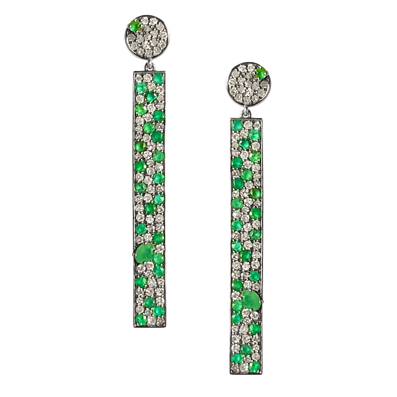 Stardust Earrings Emerald and Diamond
