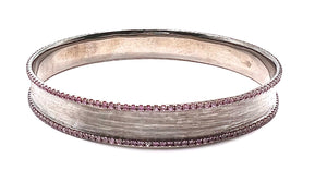 Hollie Bangle in Silver with Pink Sapphires