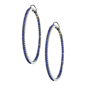 Mary Hoops Silver Sapphire 1.5mm