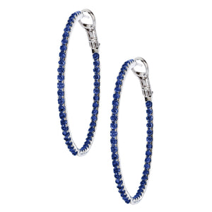 Mary Hoops Silver Blue Sapphire 2mm