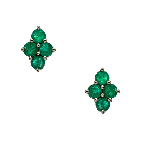 Asher Studs Silver Emerald