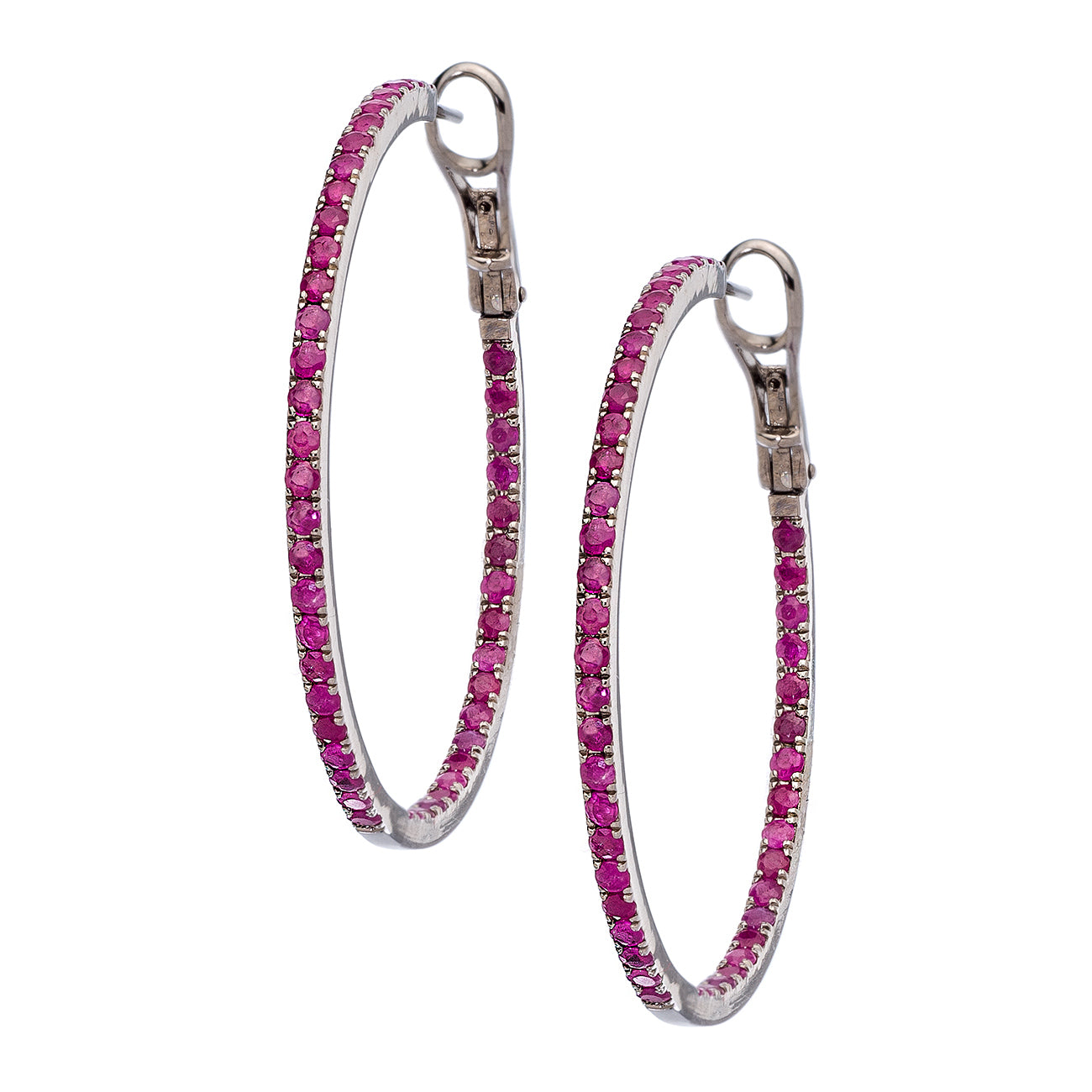 Mary Hoops Silver Ruby 2mm