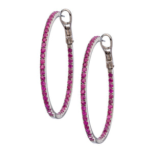 Mary Hoops Silver Ruby 2mm