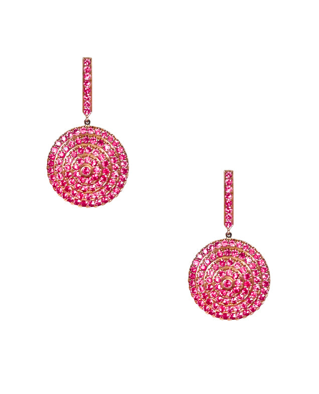 Soleil Rose Gold Earrings with Pink Sapphire