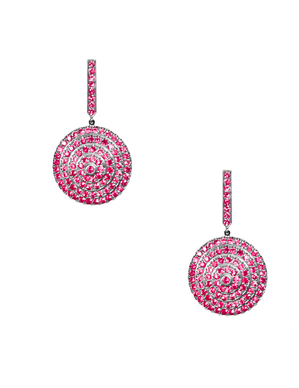 Soleil Silver Earrings with Pink Sapphire