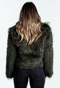 Charlotte Jacket Green Faux Fur