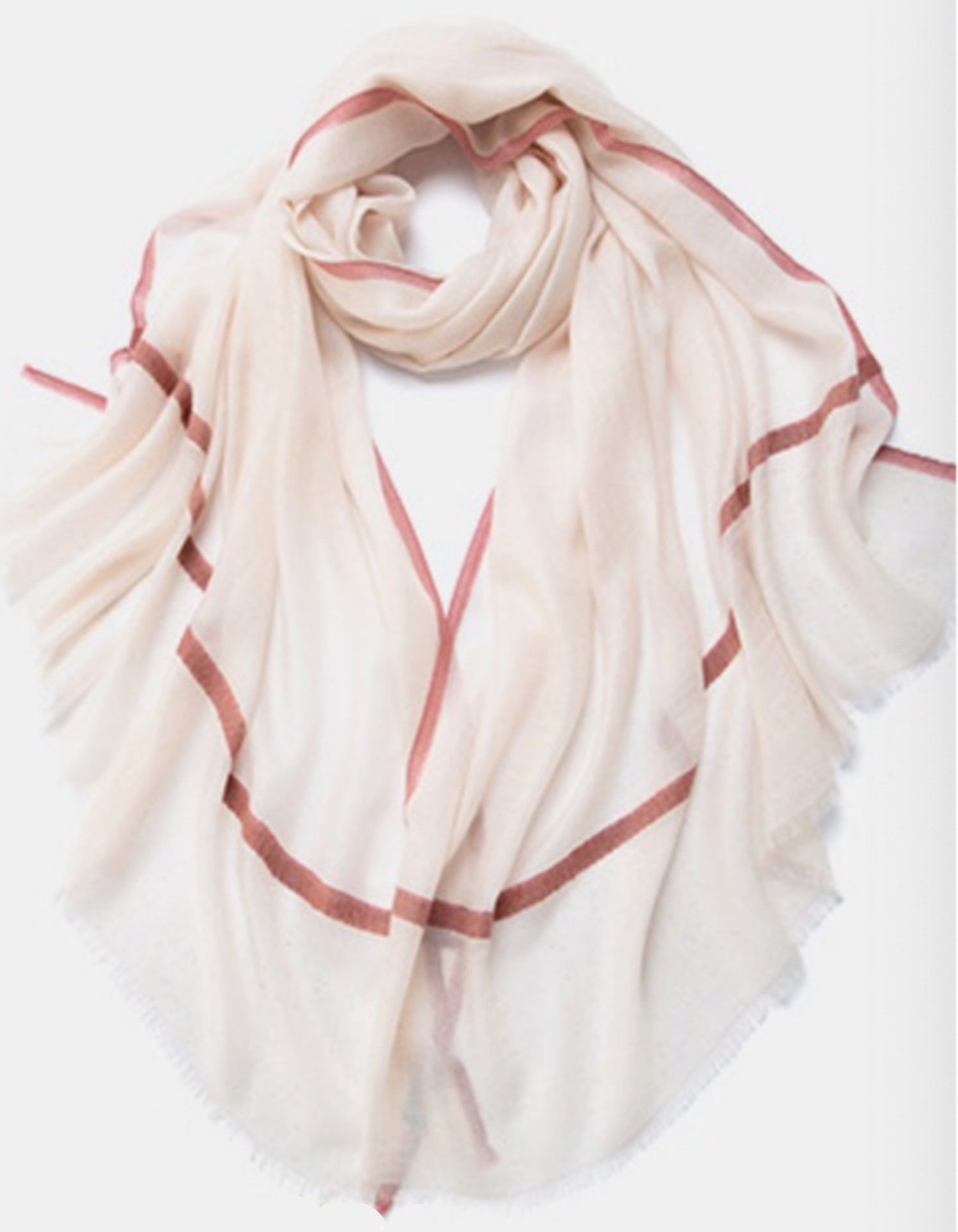 Camille Cashmere Shawl Blush and Pink