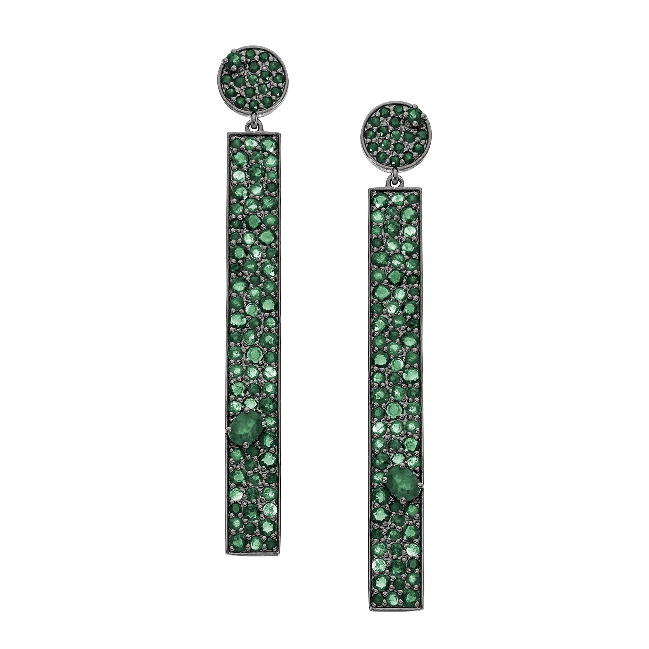 Stardust Earrings Silver Emerald