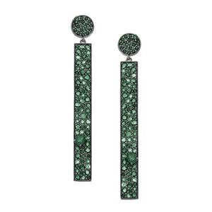 Stardust Earrings Silver Emerald