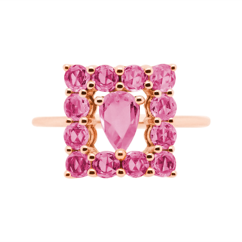 Becca Ring Rose Gold Pink Sapphire