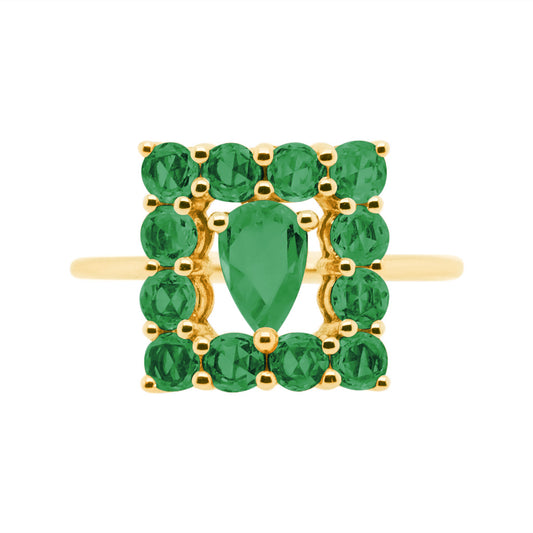 Becca Ring Yellow Gold Emerald
