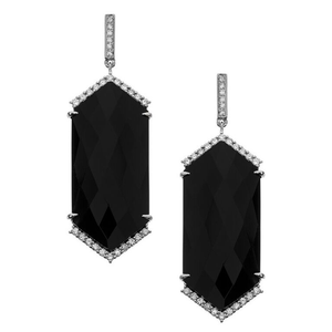Hayden Earrings Silver Black Onyx