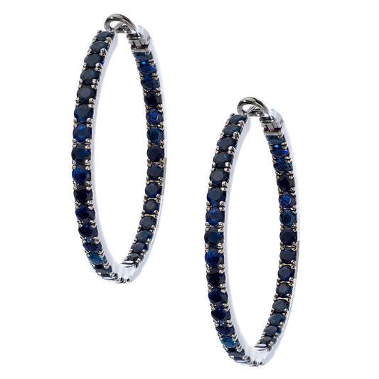 Mary Hoops Silver Sapphire 3.5mm
