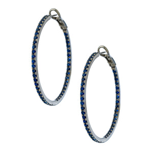 Mary Hoops Silver Sapphire 2mm