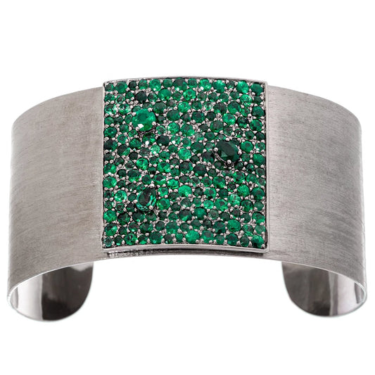 Stardust Cuff Silver Emerald