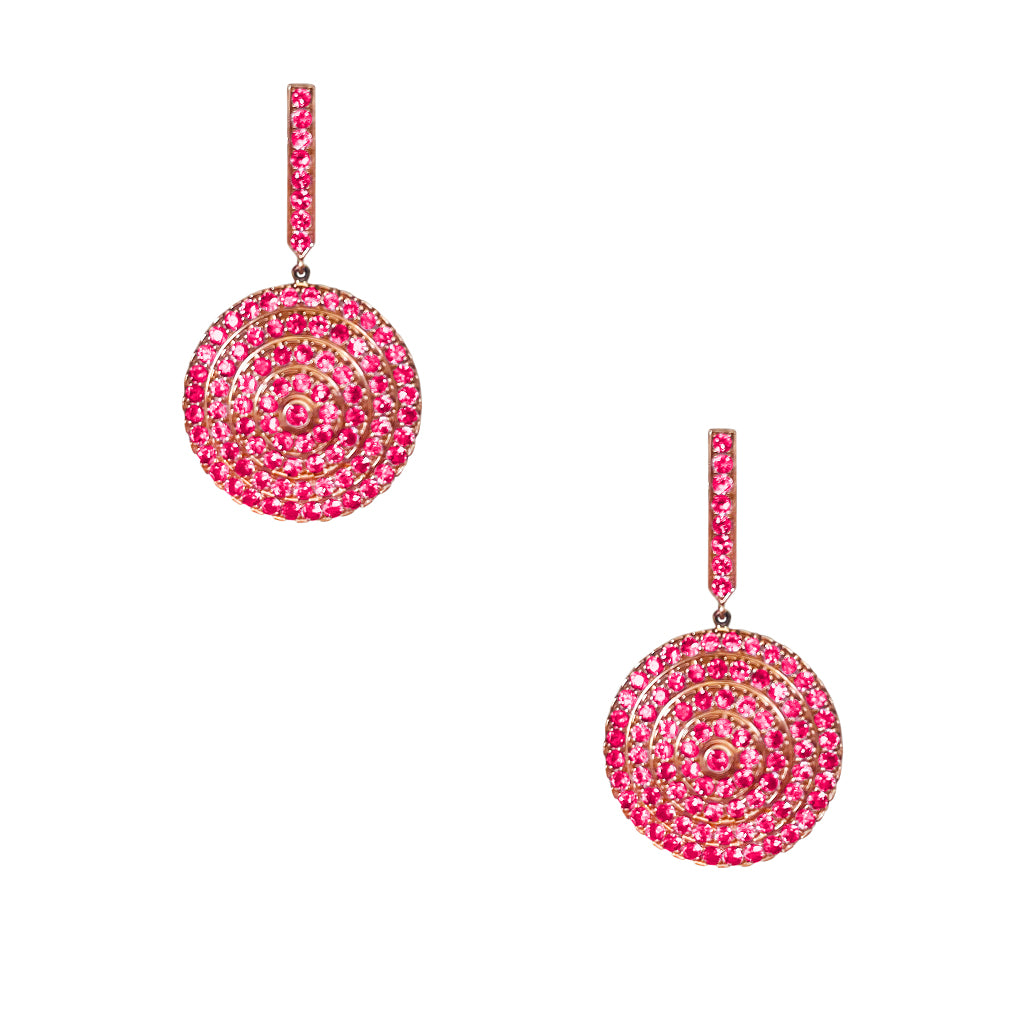 Soleil Rose Gold Earrings with Ruby